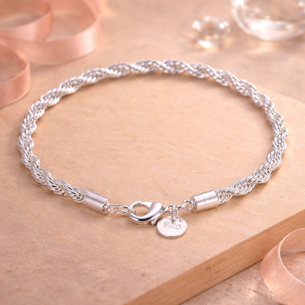 Schmuckset aus 925er Sterling Silber, Twisted Cord