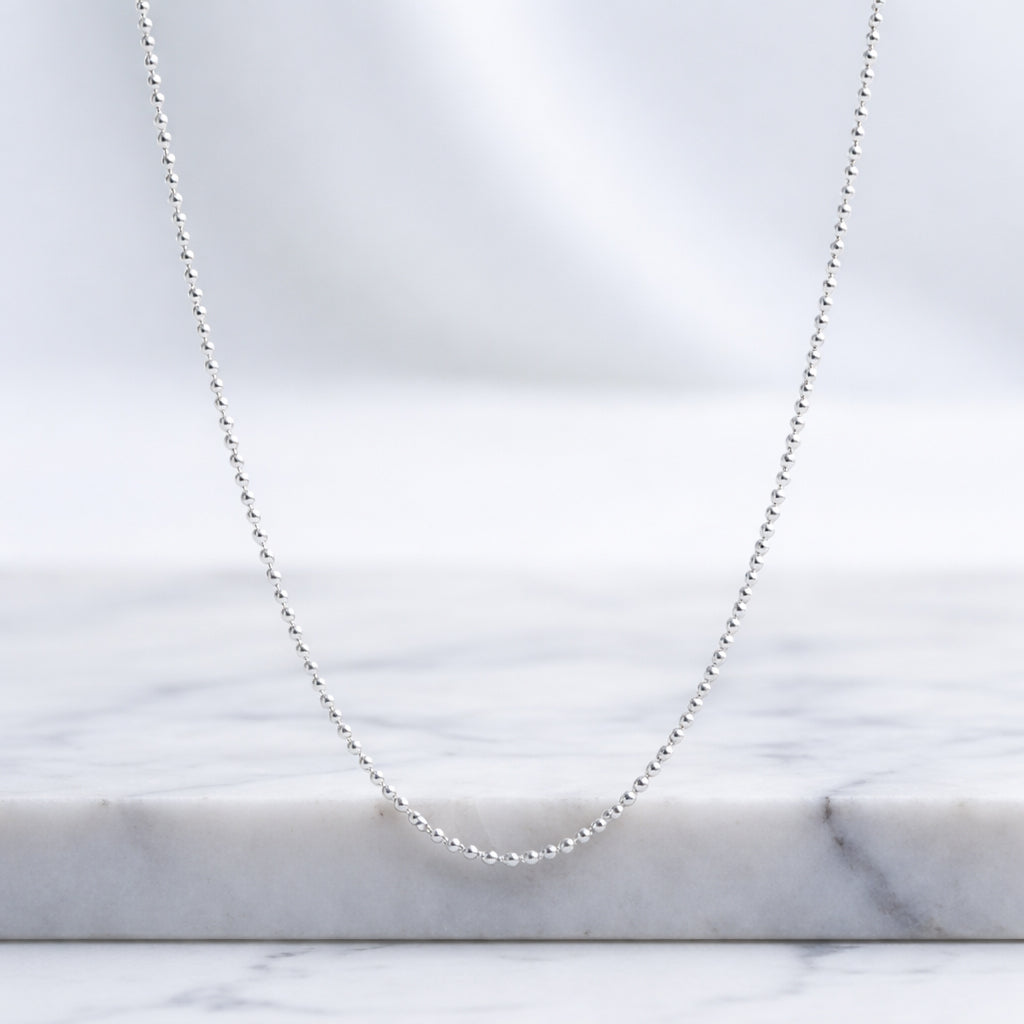 Halskette / Kugelkette aus 925 Silber, 45cm Länge