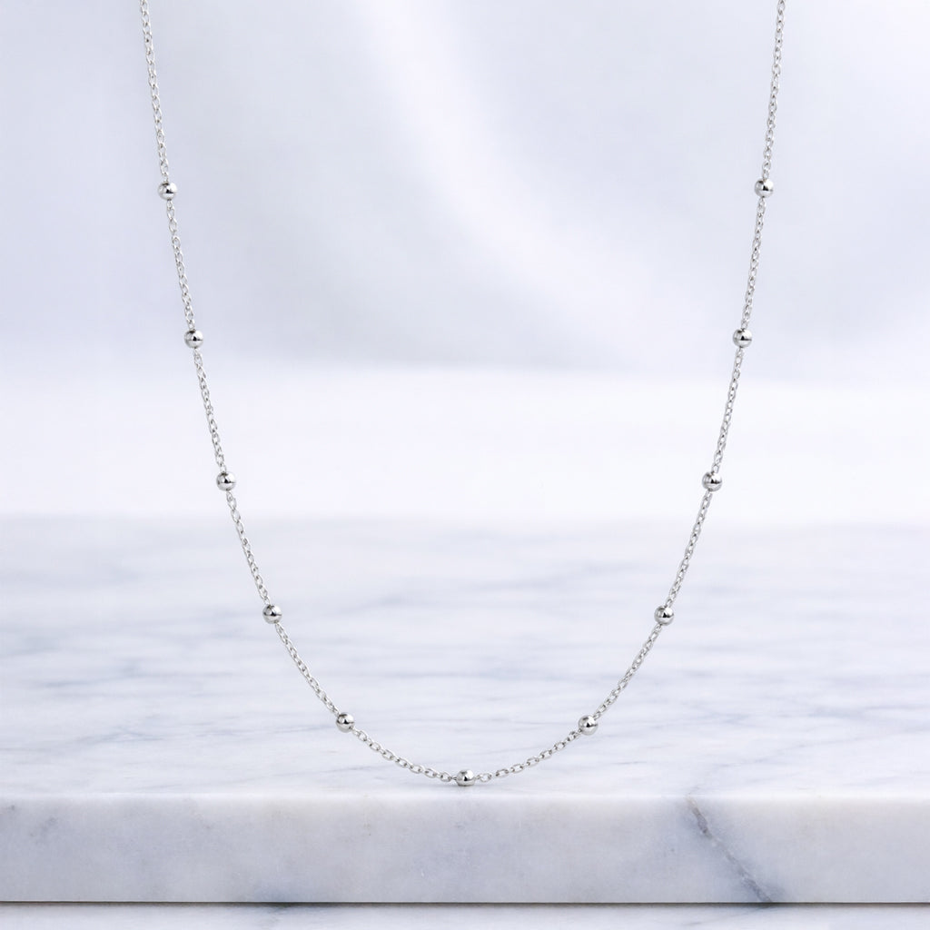 Halskette / Stationenkette aus 925 Silber, 45cm Länge